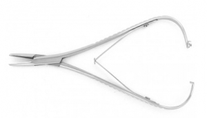 Elastic Placing Plier Mathieu With Double Spring Serrated Regular Tip